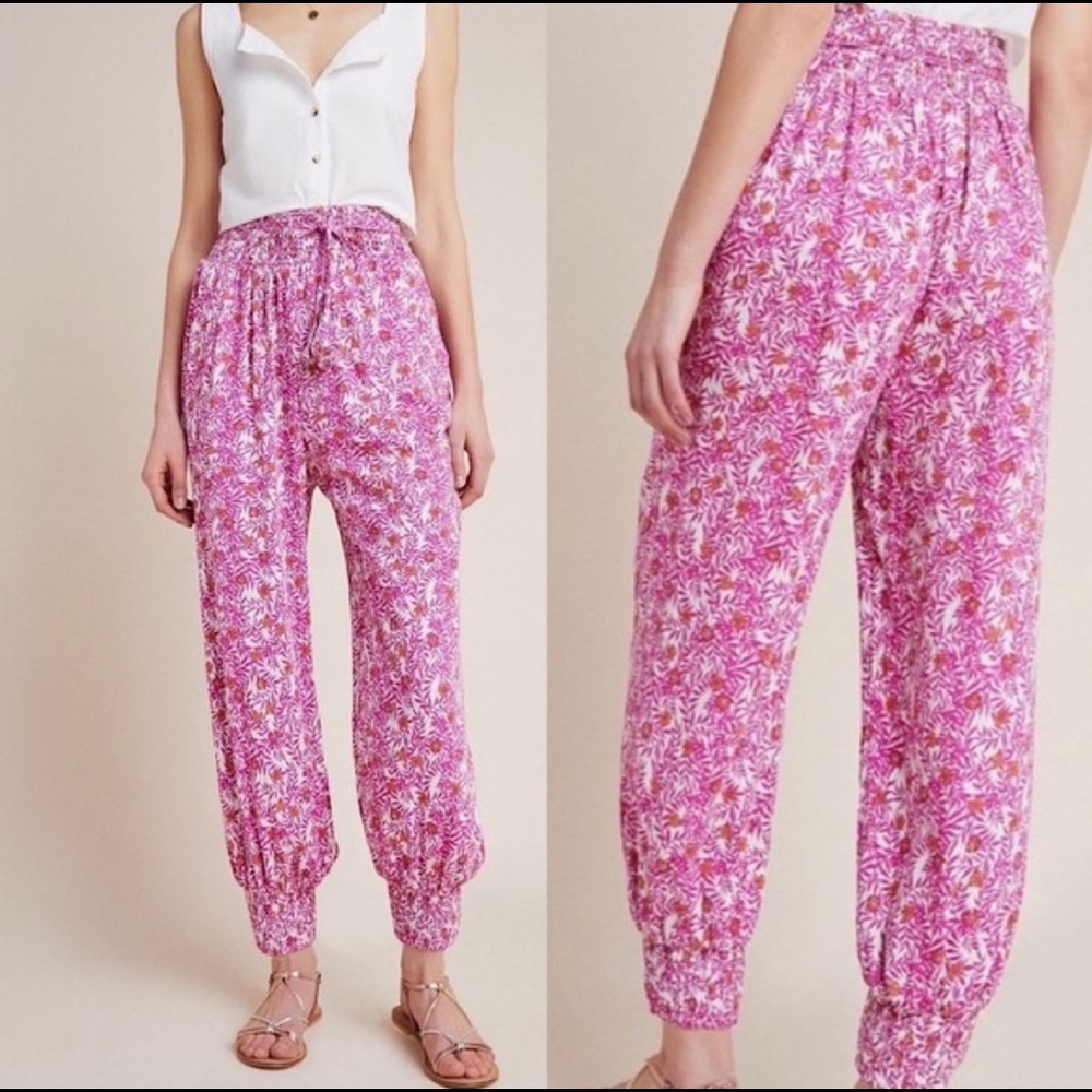 NWT Anthropologie Abstract Jogger Pink/Orange | L